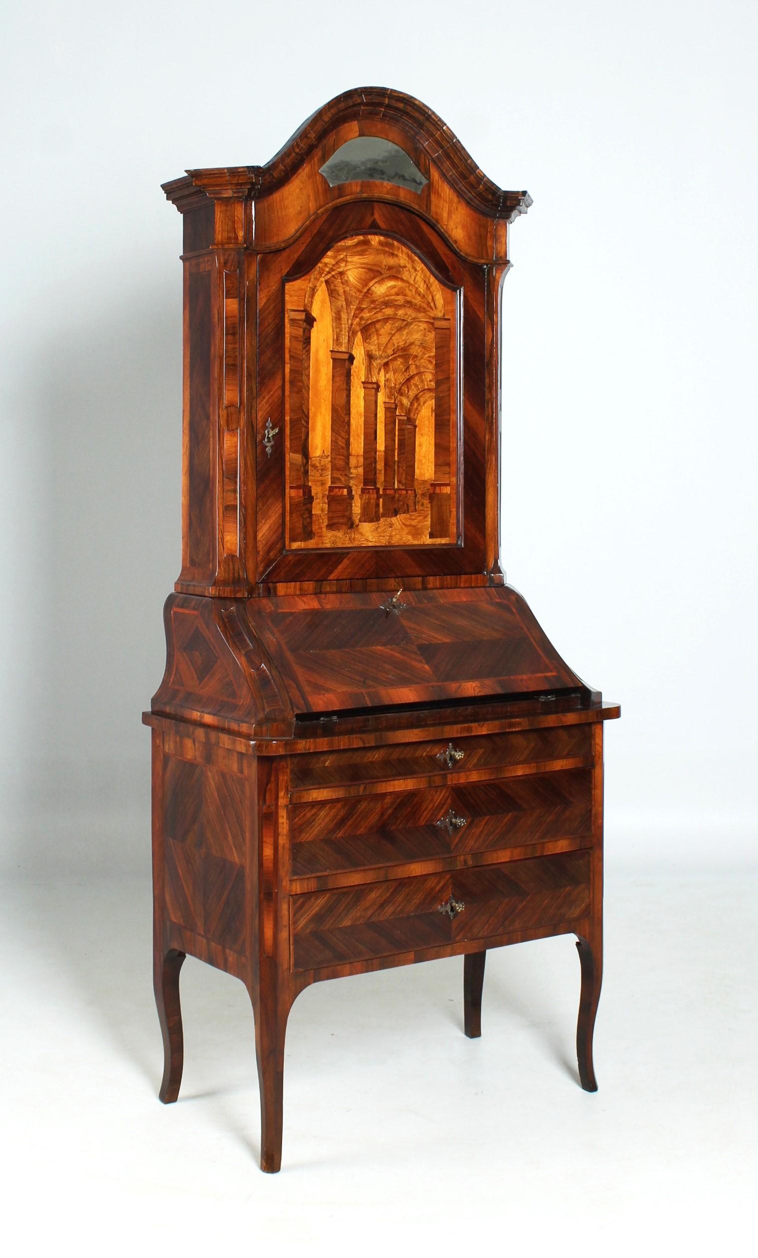 Late 18th Century Secretaire with Architectural Marquetry, Italy, circa 1770 For Sale 4