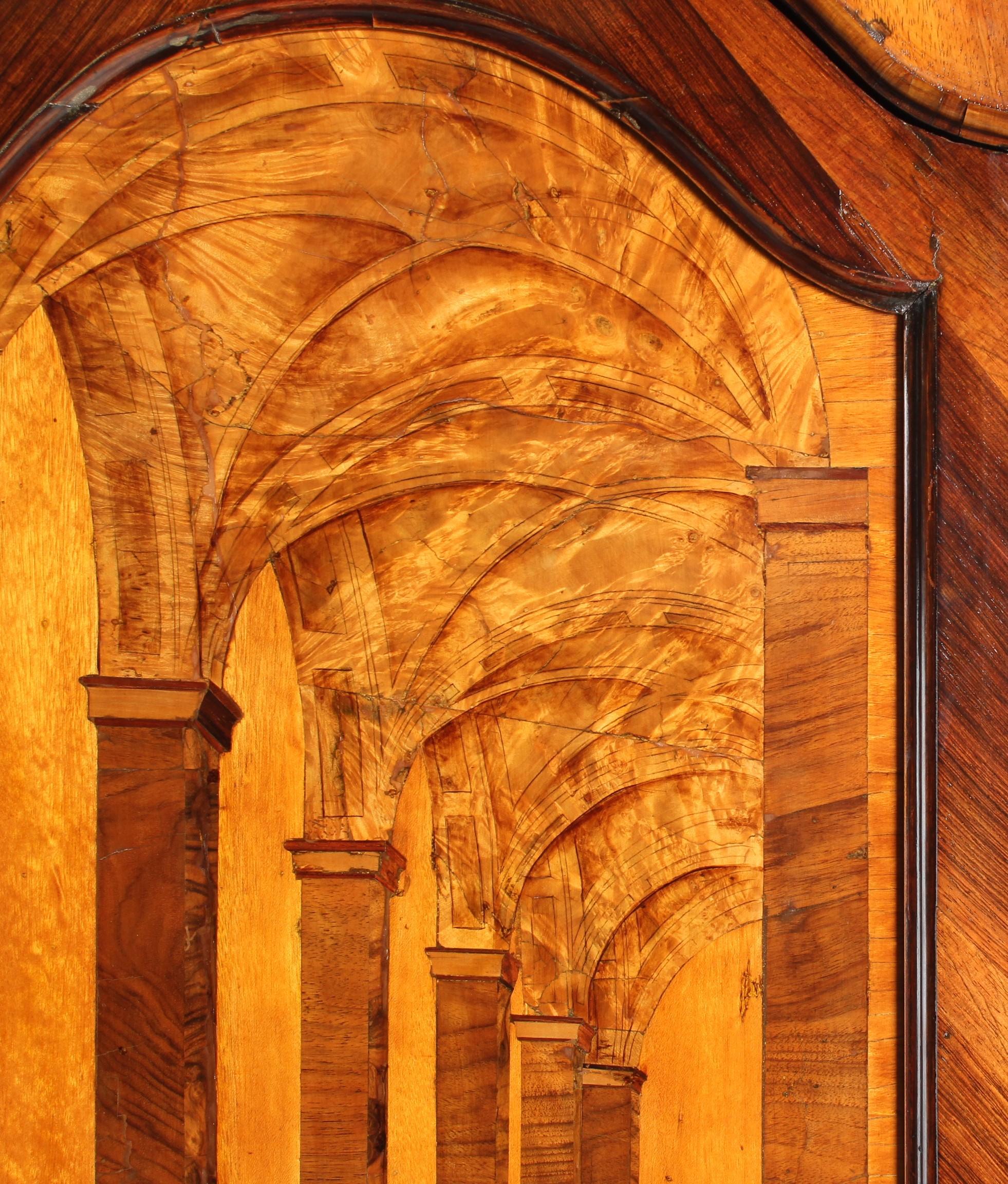 Secreter de finales del siglo XVIII con marquetería arquitectónica, Italia, hacia 1770 en Bueno estado para la venta en Greven, DE