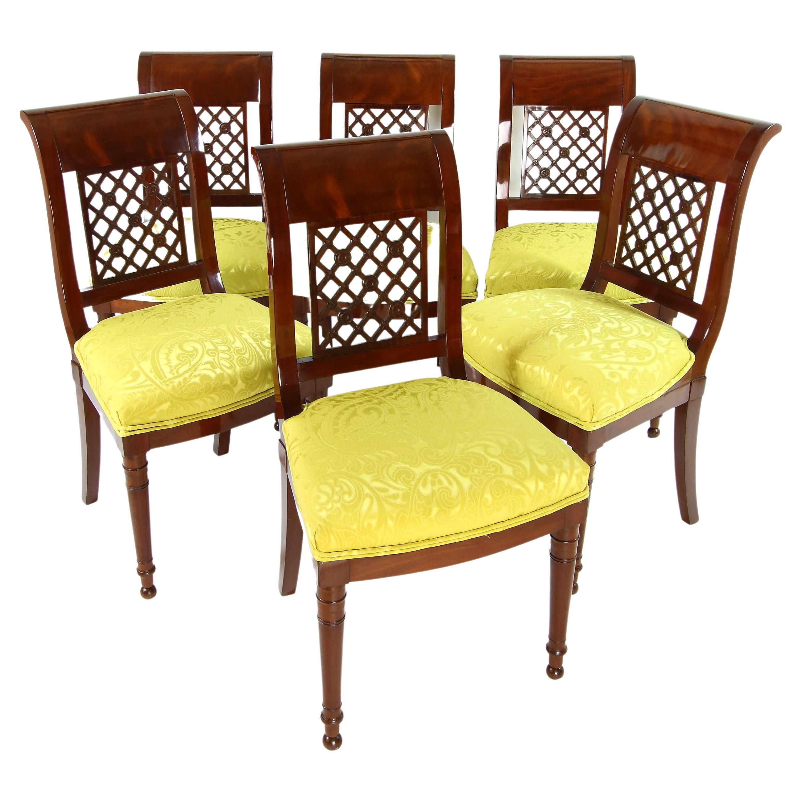 Late 18th Century Set of 6 Directoire "Etrusque" Side Chairs, Manner of G. Jacob For Sale