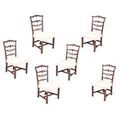 Late 18th Century Set of Six Ladder Back Dining Chairs
