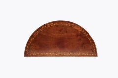 Late 18th Century Sheraton Crossbanded Demi-Lune Card Table