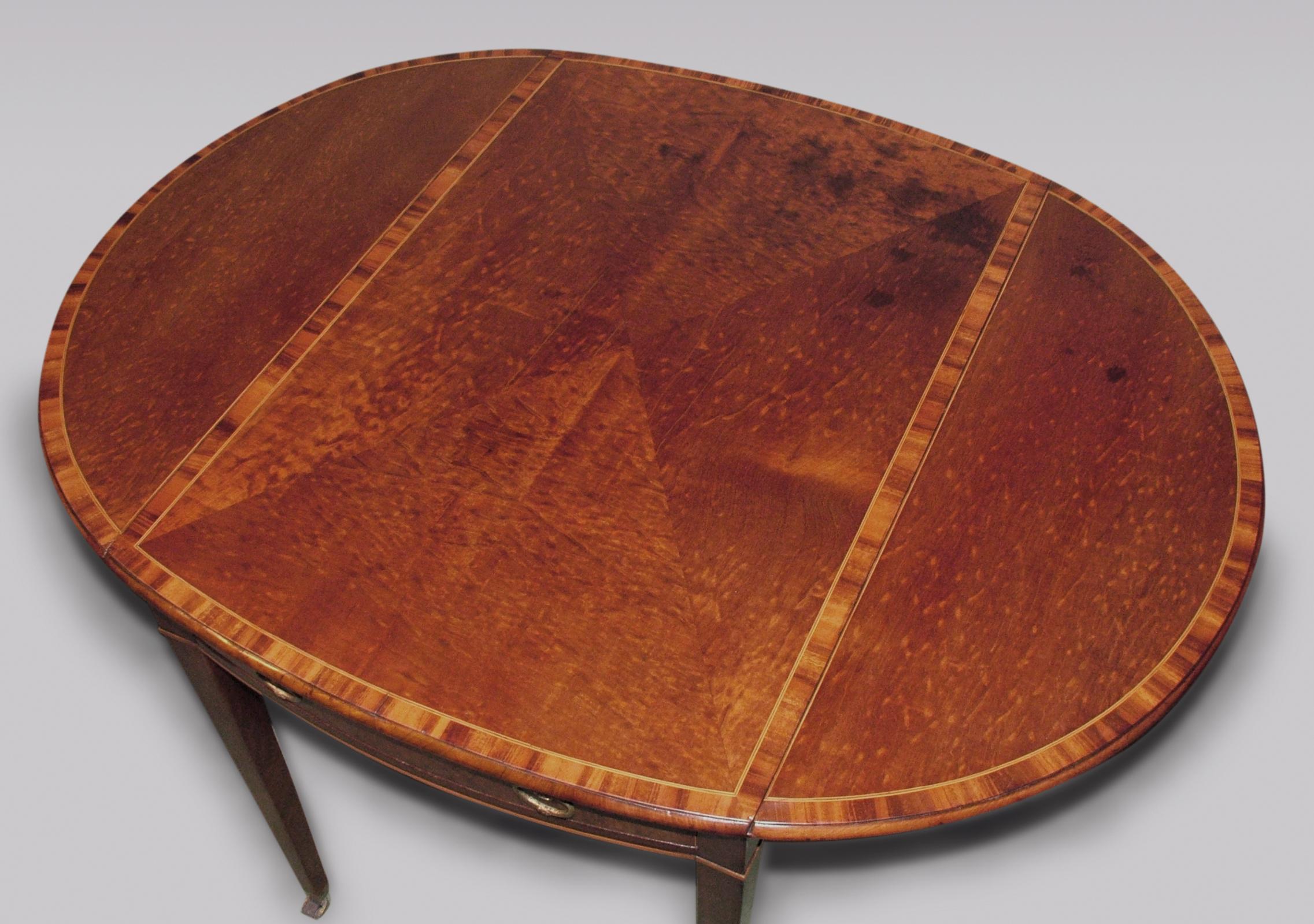 Polished Late 18th Century Sheraton Mahogany Pembroke Table For Sale