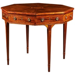 Late 18th Century Sheraton Octagonal Centre Table with Mahogany Marquetry
