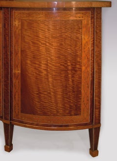 Late 18th Century Sheraton Period Mahogany and Satinwood Demilune Commode