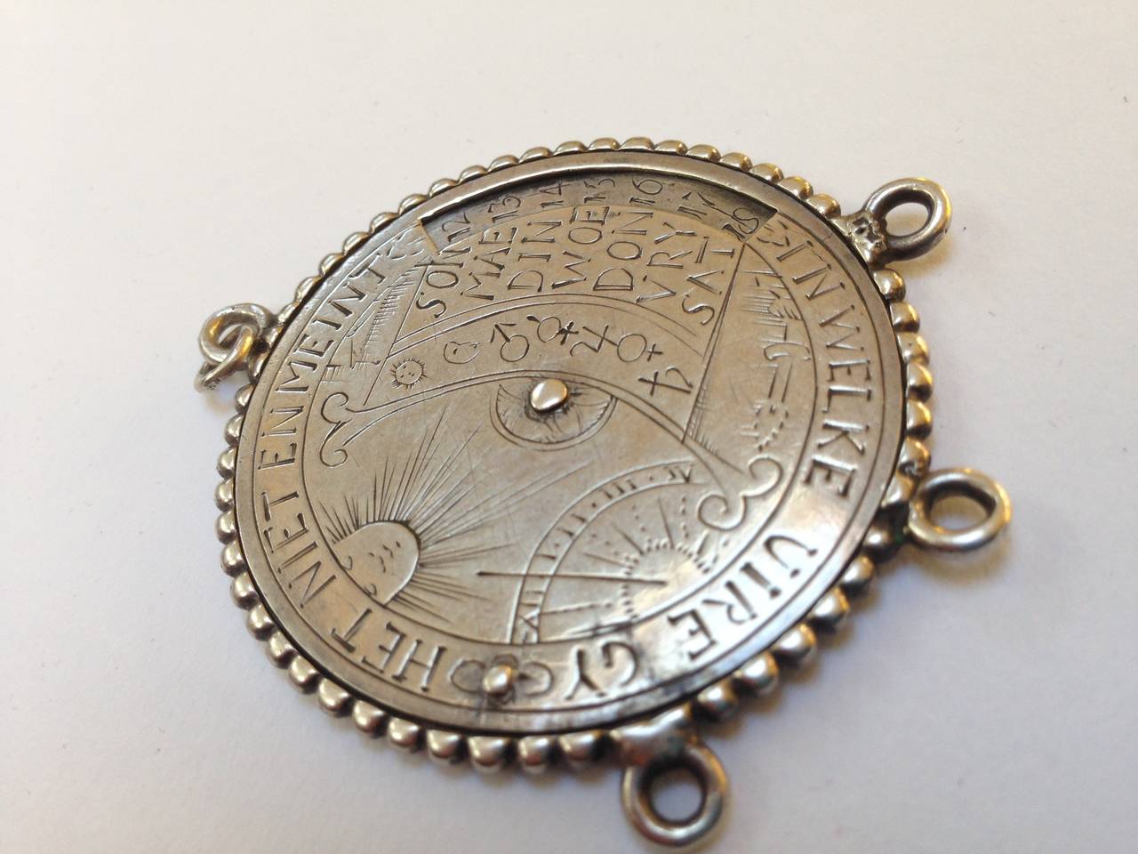 Late 18th Century Silver Dutch Perpetual Calender In Good Condition For Sale In Lymington, Hampshire