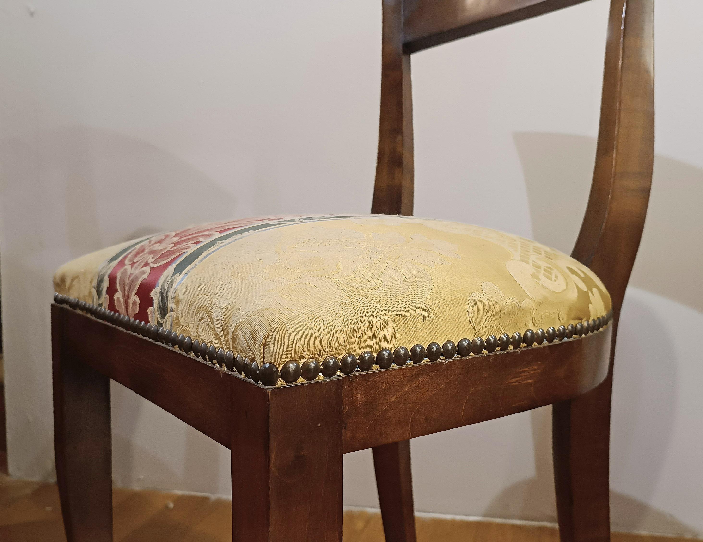 LATE 18th CENTURY SIX DIRECTOIRE WALNUT CHAIRS For Sale 3