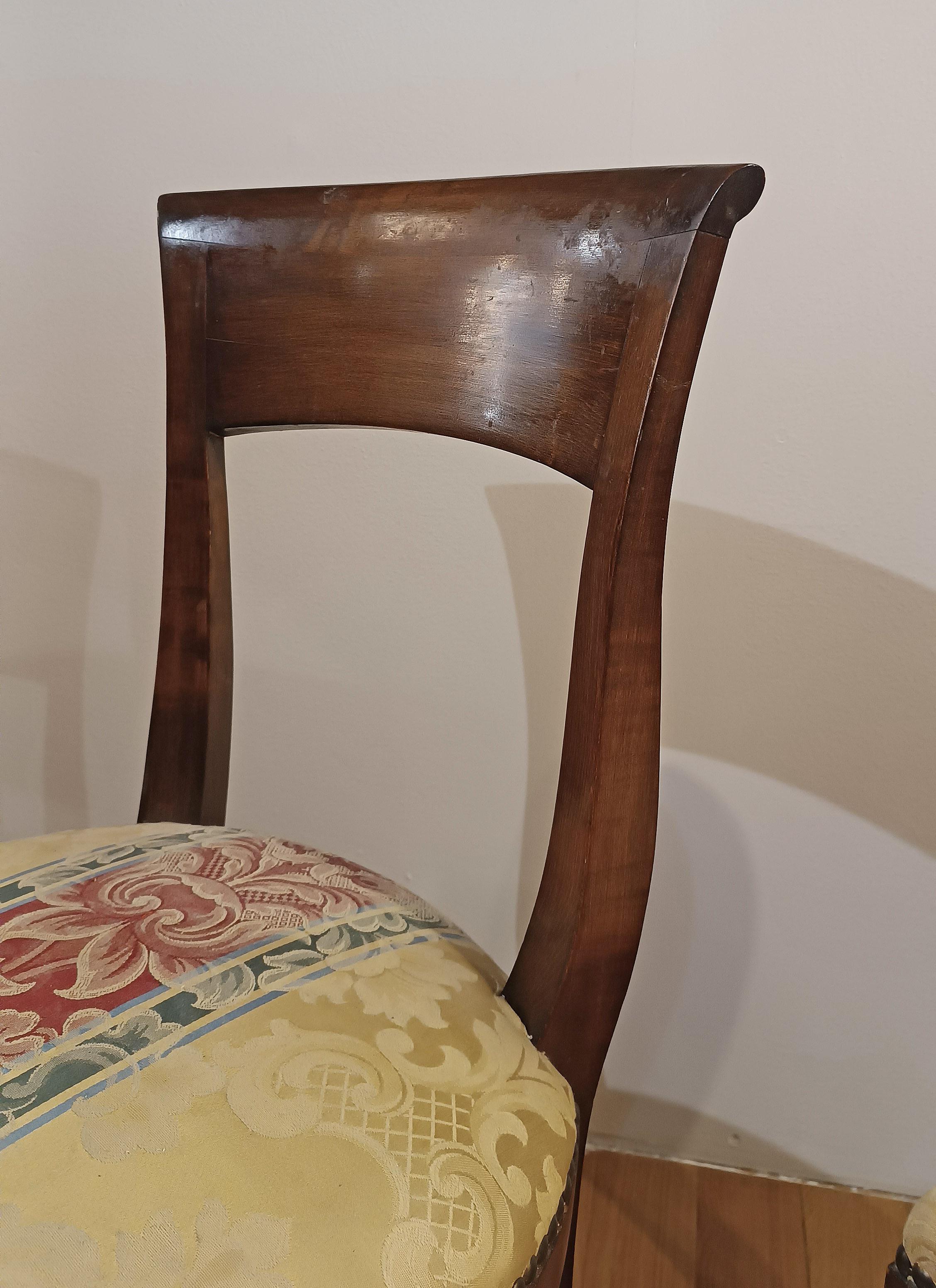 18th Century LATE 18th CENTURY SIX DIRECTOIRE WALNUT CHAIRS For Sale