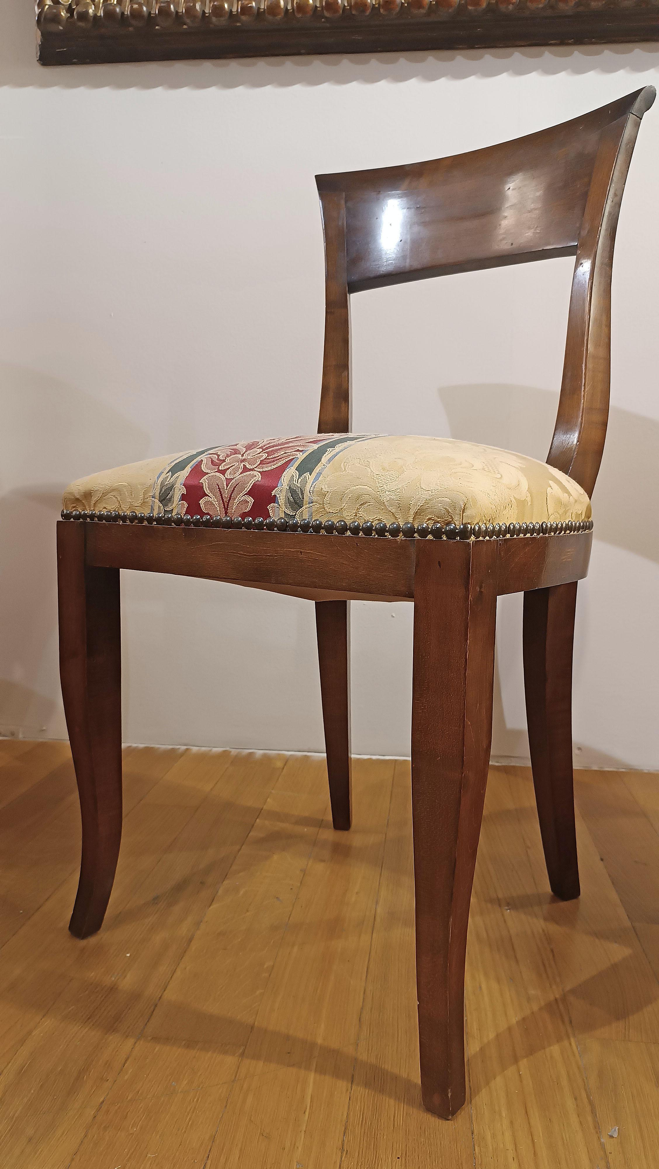 Fabric LATE 18th CENTURY SIX DIRECTOIRE WALNUT CHAIRS For Sale