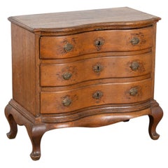 Late 18th Century Small Danish Rococo Chest of Three Drawers