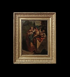 LATE 18th CENTURY SMALL PAINTING WITH A GENRE SCENE