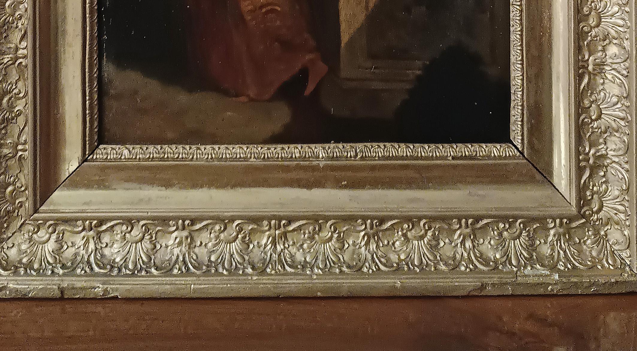 LATE 18th CENTURY SMALL PAINTING WITH A GENRE SCENE For Sale 1