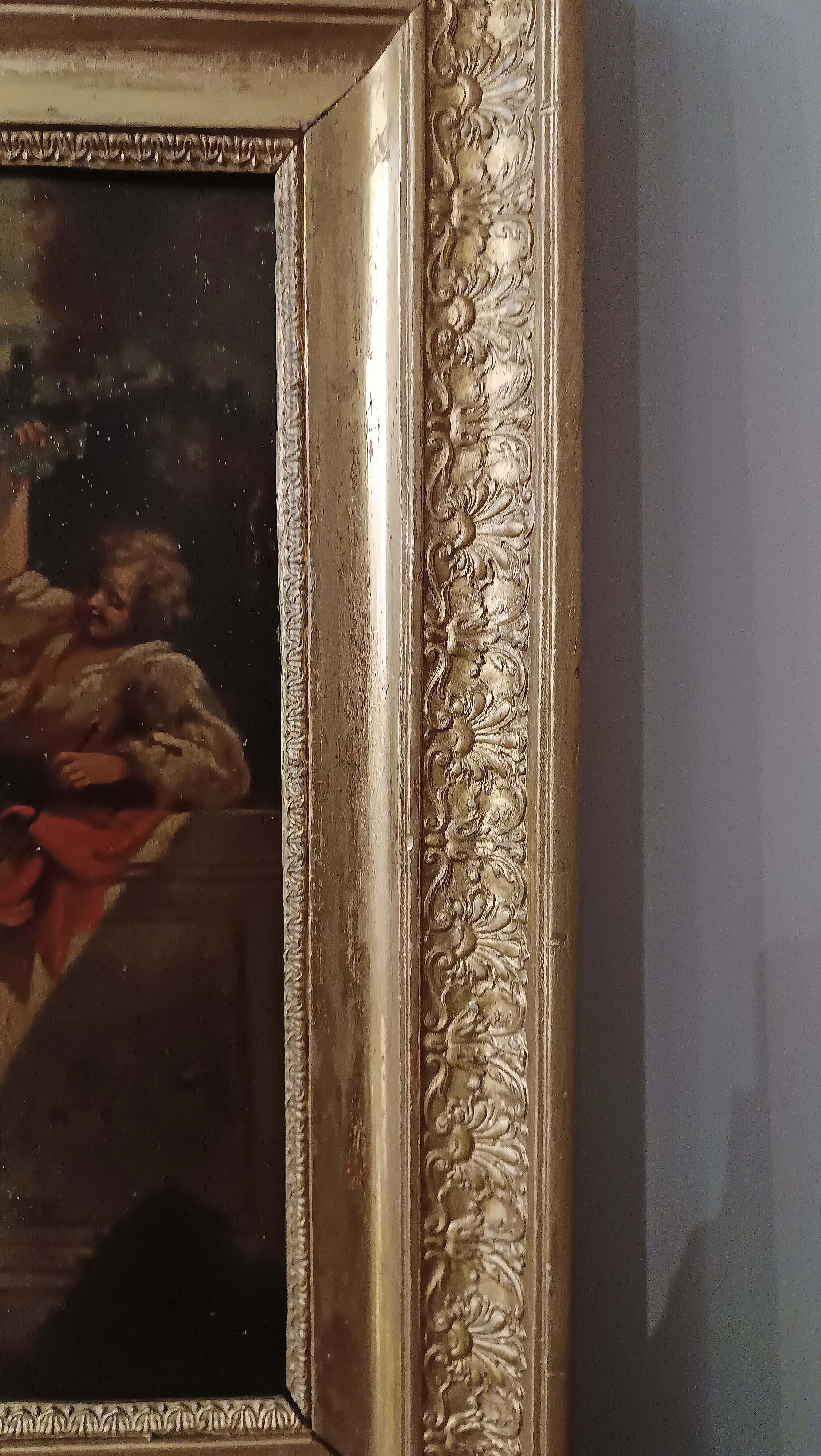 LATE 18th CENTURY SMALL PAINTING WITH A GENRE SCENE For Sale 2
