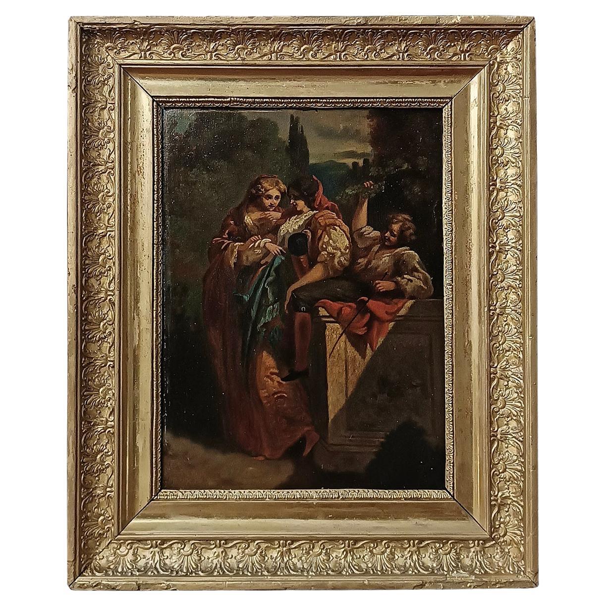 LATE 18th CENTURY SMALL PAINTING WITH A GENRE SCENE