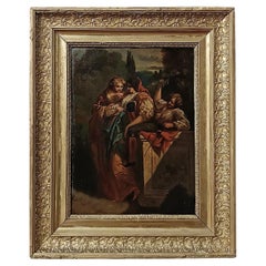 Antique LATE 18th CENTURY SMALL PAINTING WITH A GENRE SCENE