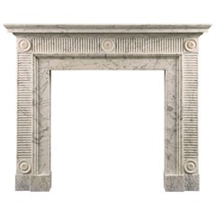 Late 18th Century Soane Style Fireplace in Carrara Marble