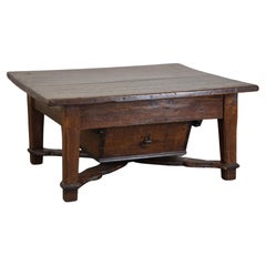 Late 18th-century Spanish coffee table with deep drawer and a beautiful patina