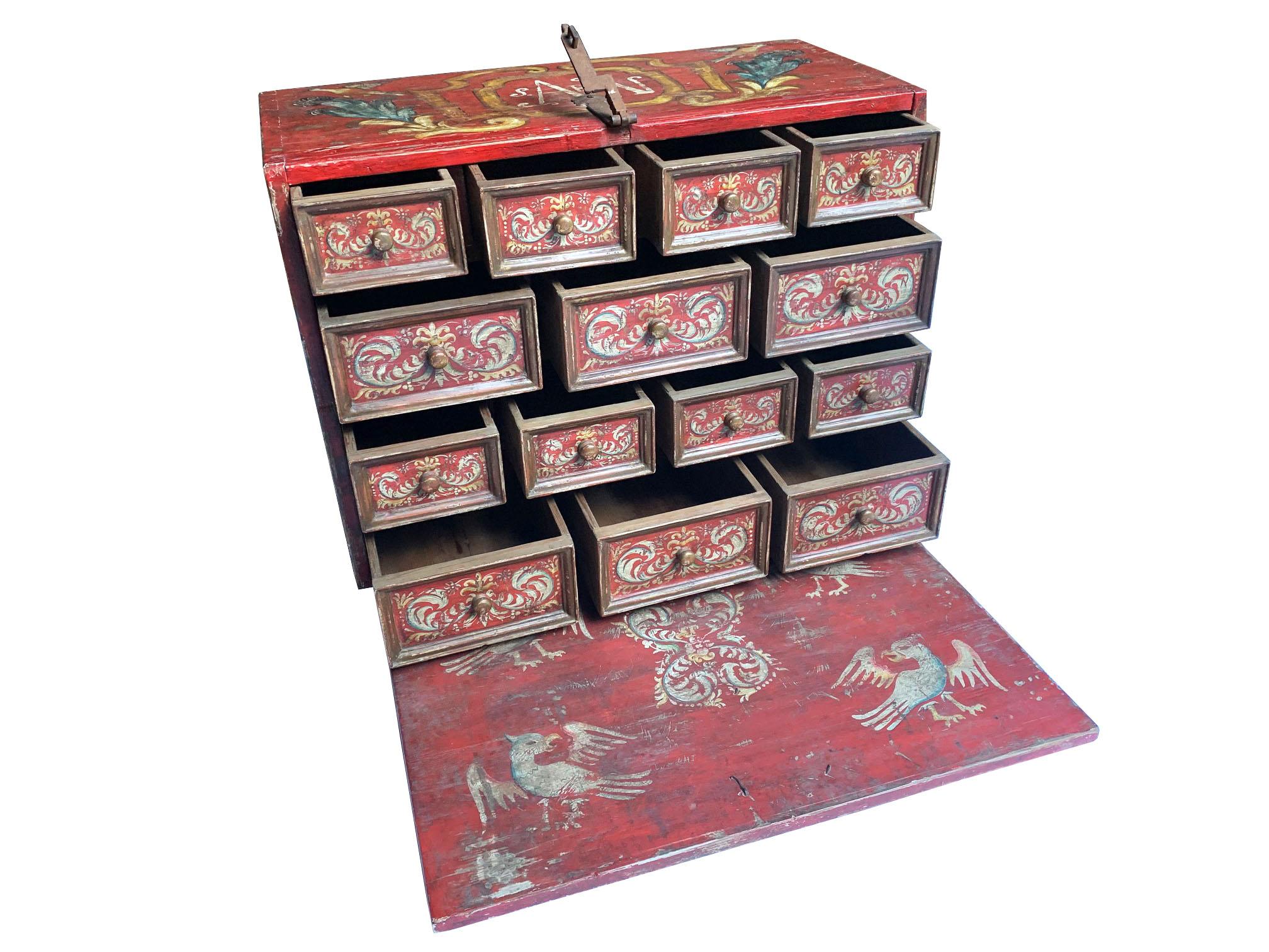 Peruvian Late 18th Century Spanish Colonial Bargueño For Sale