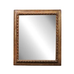 Spanischer neoklassischer versilberter und geschnitzter Holzspiegel aus dem späten 18. Jahrhundert