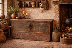 Late 18th Century Spanish Provincial Painted Chest with Moorish Influence