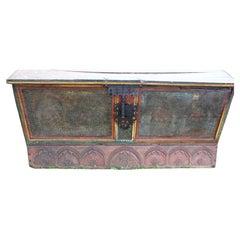 Late 18th Century Spanish Provincial Painted Chest with Moorish Influence