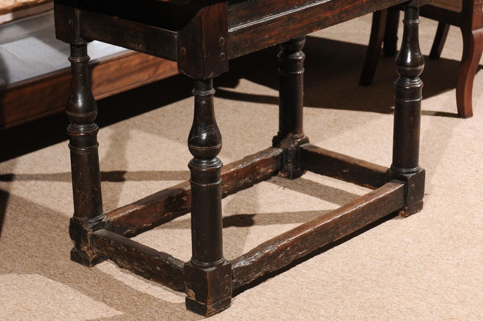 Late 18th Century Spanish Walnut Console Table with Brass Studs 6