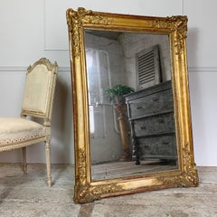Late 18th C Gold Split Plate Antique French Mirror