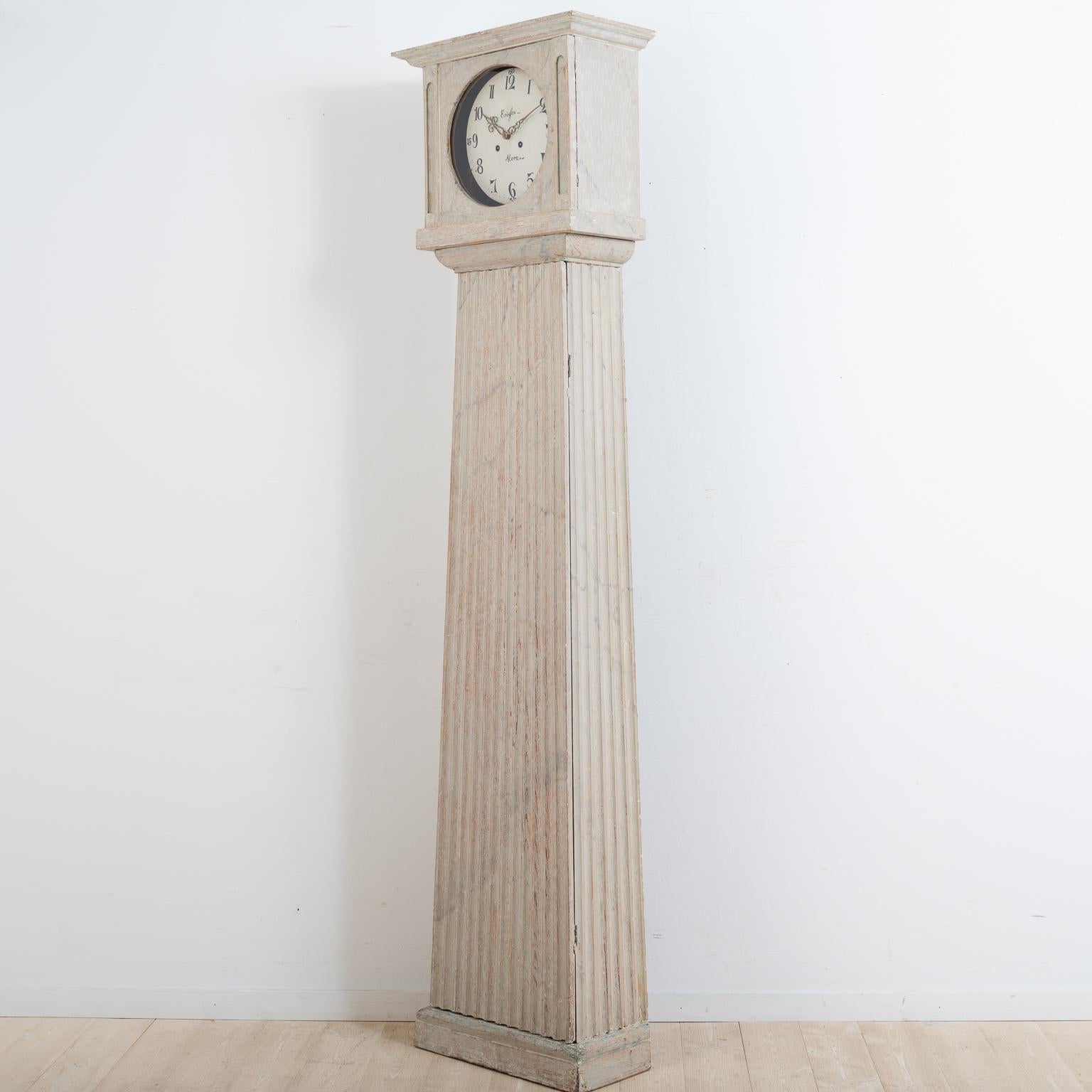 Late 18th Century Straight Gustavian Long Case Clock 1