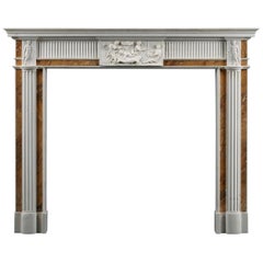 Antique Late 18th Century Style Fireplace in Statuary and Siena Marbles