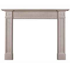 Late 18th Century Style White Marble Fireplace