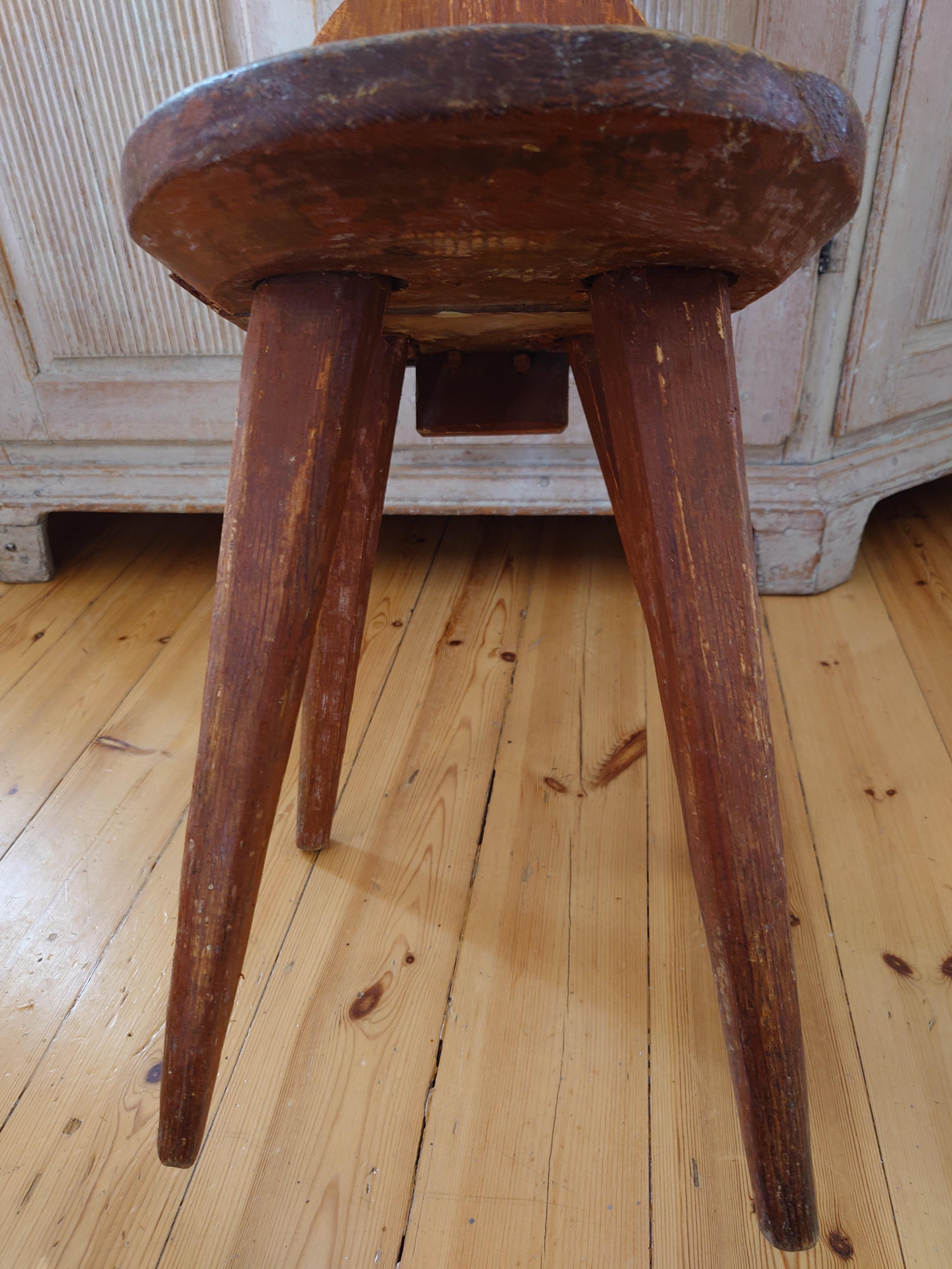 Late 18th Century Swedish Antique Country Rustic Folk Art Chair  For Sale 8