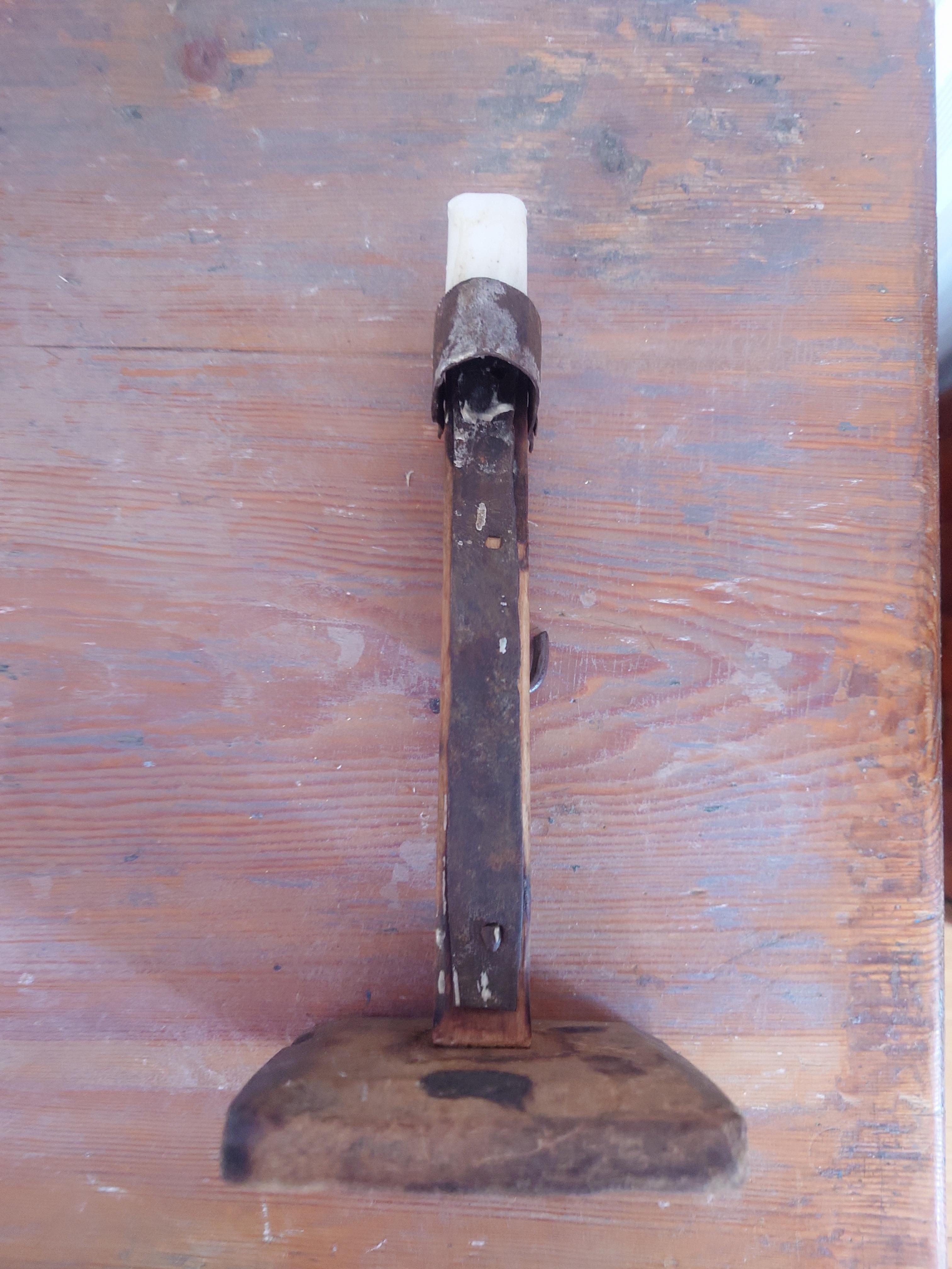 Late 18th Century Swedish antique iron stick genuine rustic with owner mark For Sale 11