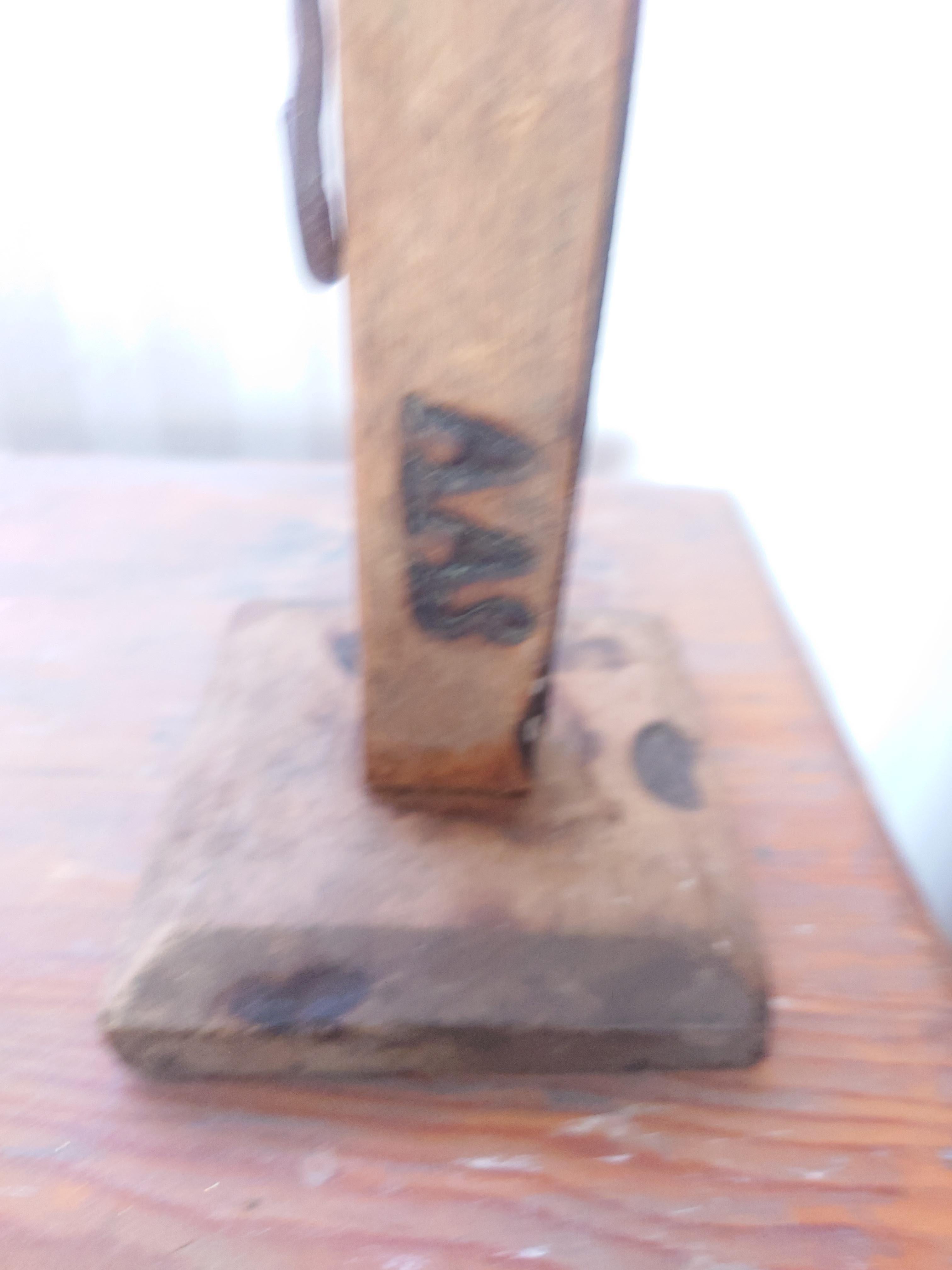 Late 18th Century Swedish antique iron stick genuine rustic with owner mark For Sale 1
