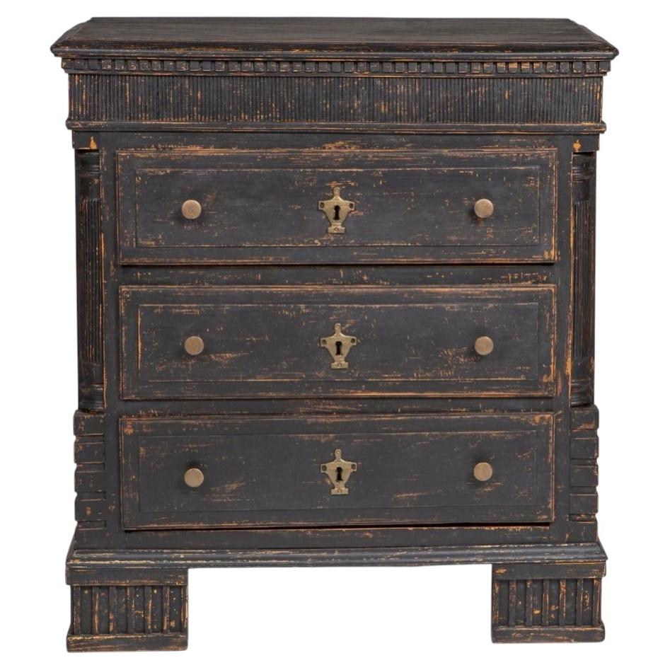 Late 18th Century Swedish Black Gustavian Chest of Drawers