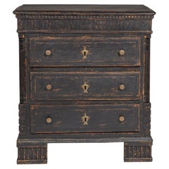 Late 18th Century Swedish Black Gustavian Chest of Drawers