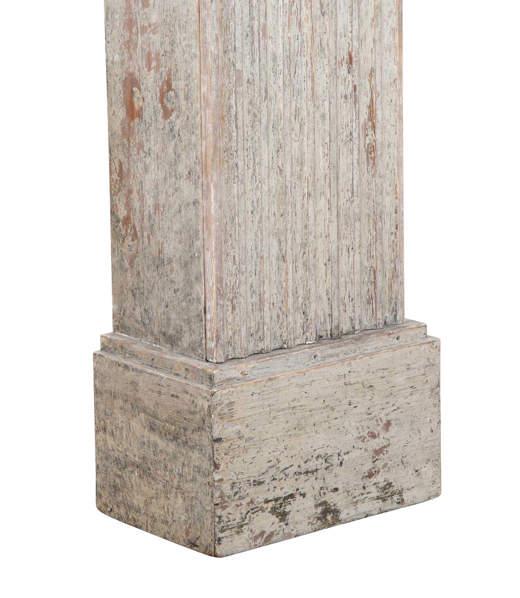 Late 18th Century Swedish Column Cabinet in Original Paint For Sale 2