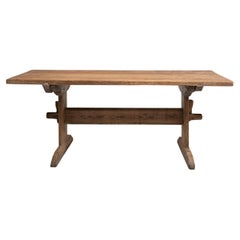 Late 18th Century Swedish Country House Pine Trestle Table