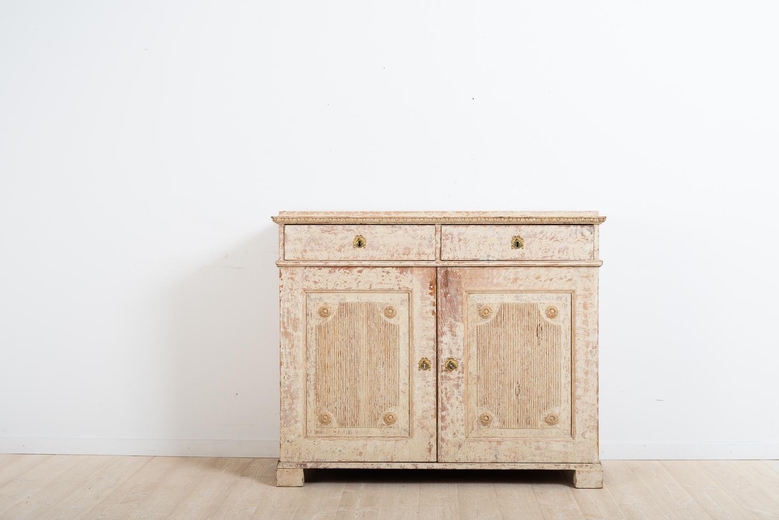Hand-Carved Late 18th Century Swedish Double Doored Gustavian Sideboard