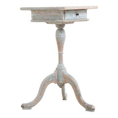 Late 18th Century Swedish Gustavian Column Table from Hälsingland