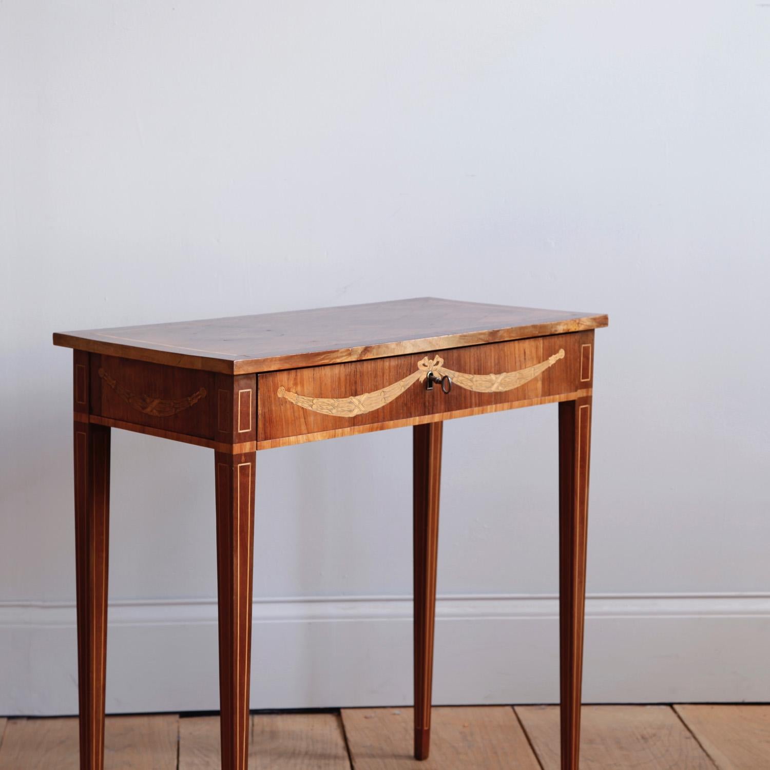 Late 18th Century Swedish Gustavian Occasional Table with Fruitwood Inlay For Sale 2