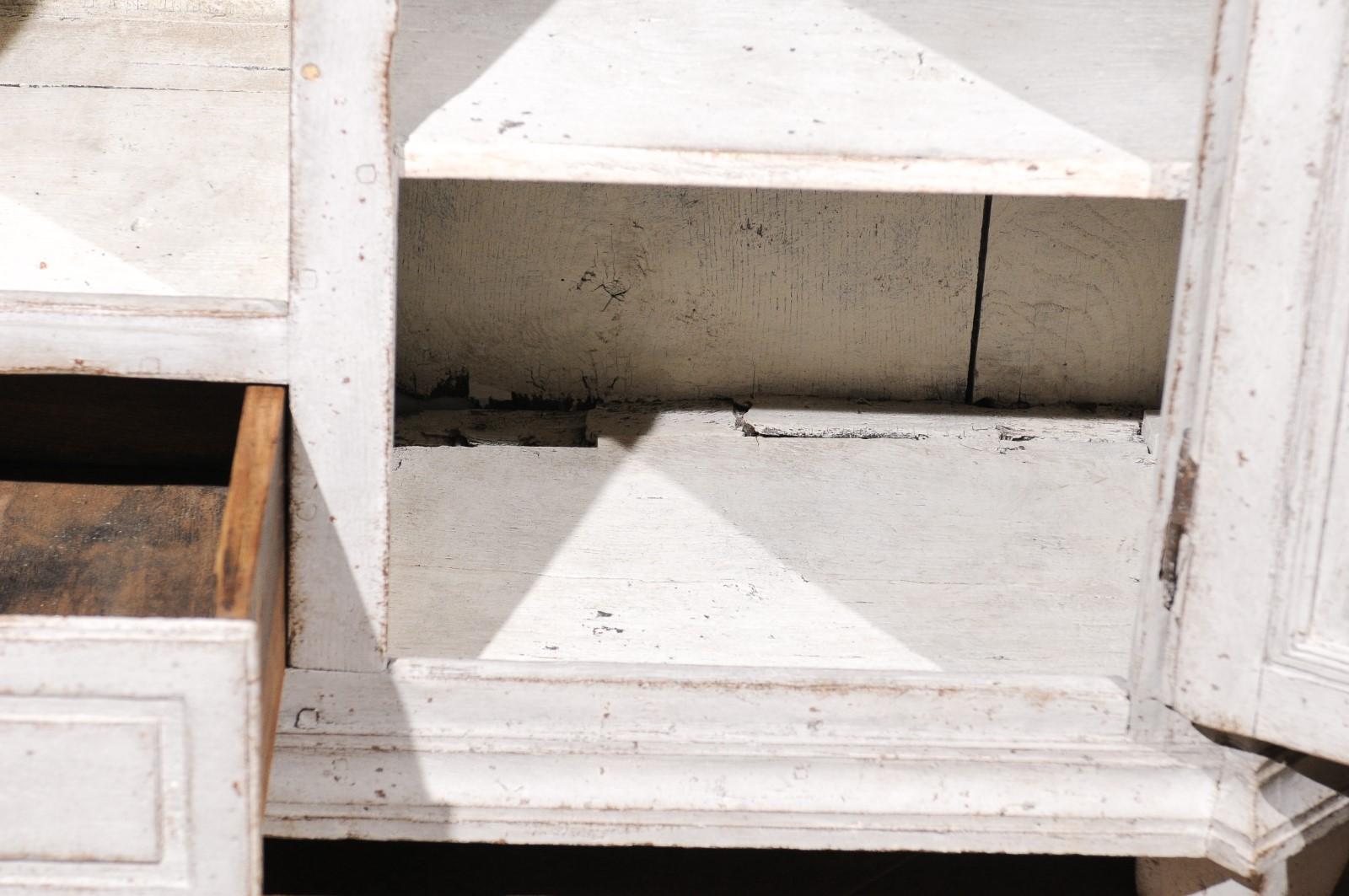 Late 18th Century Swedish Gustavian Painted Wood Sideboard with Fluted Pilasters 8