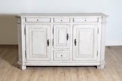 Late 18th Century Swedish Gustavian Painted Wood Sideboard with Fluted Pilasters