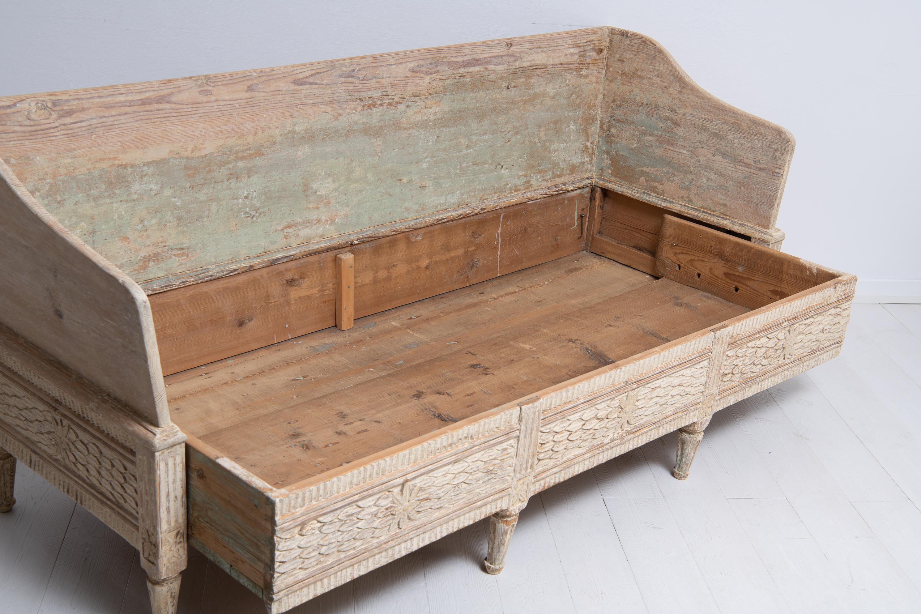 Late 18th Century Swedish Gustavian Unusual Pine Sofa 8