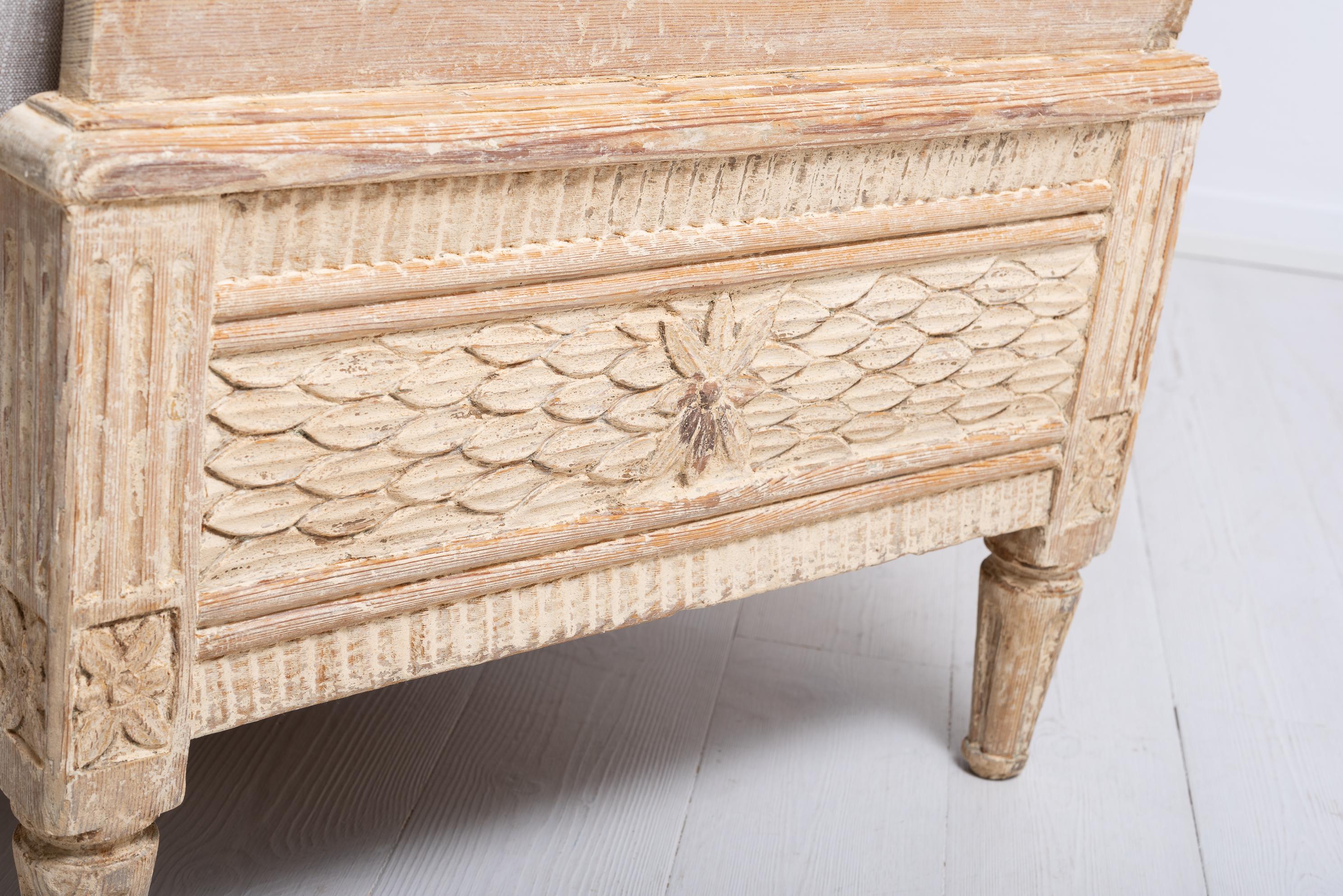 Late 18th Century Swedish Gustavian Unusual Pine Sofa 13