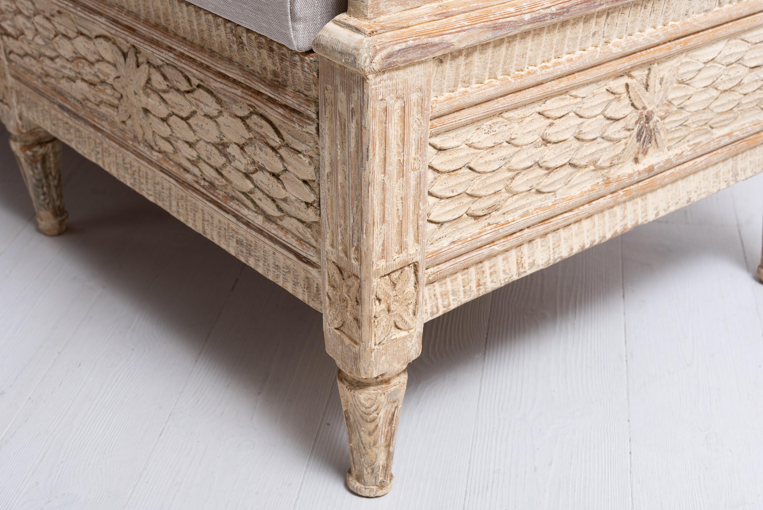 Late 18th Century Swedish Gustavian Unusual Pine Sofa 14