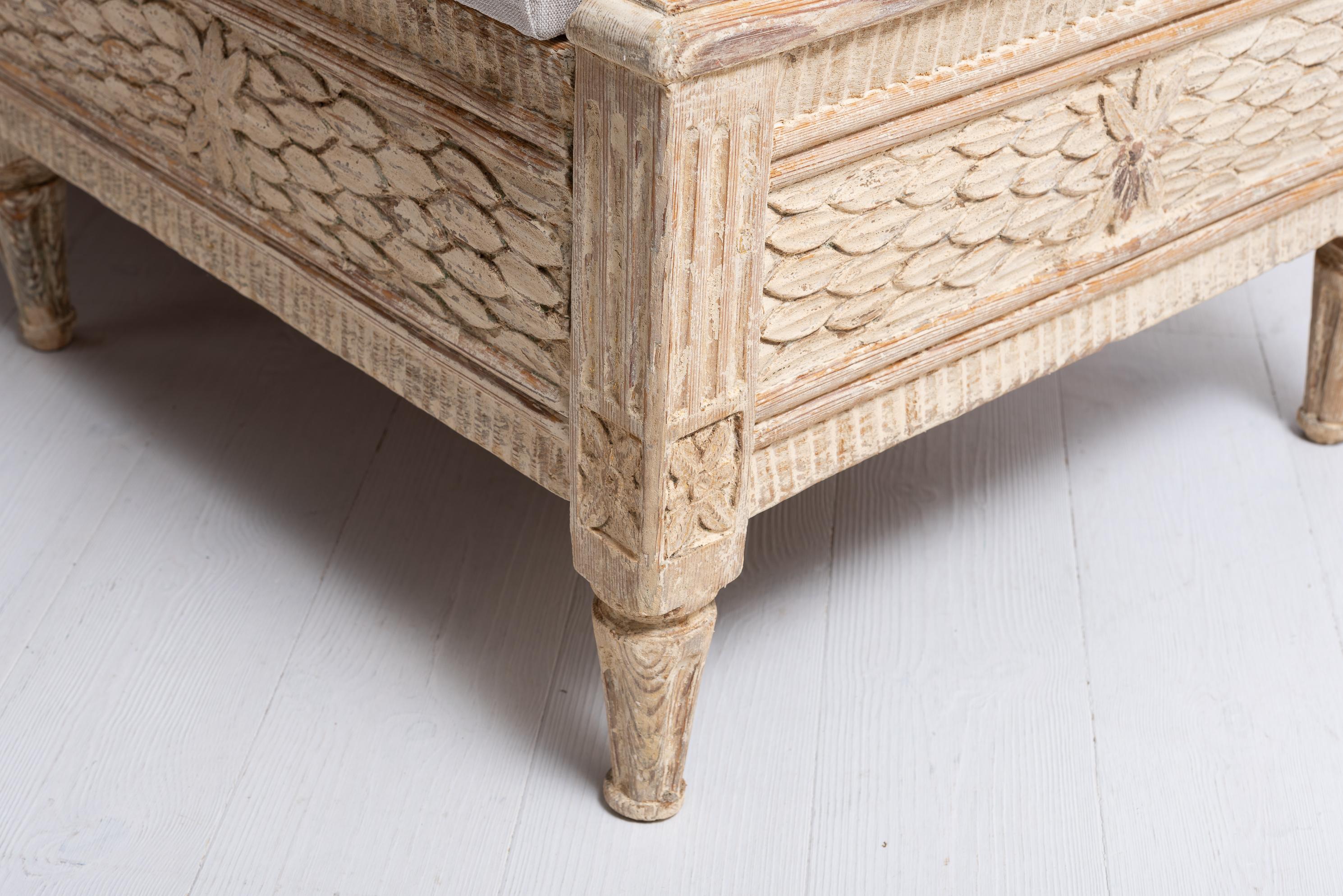 Late 18th Century Swedish Gustavian Unusual Pine Sofa 15