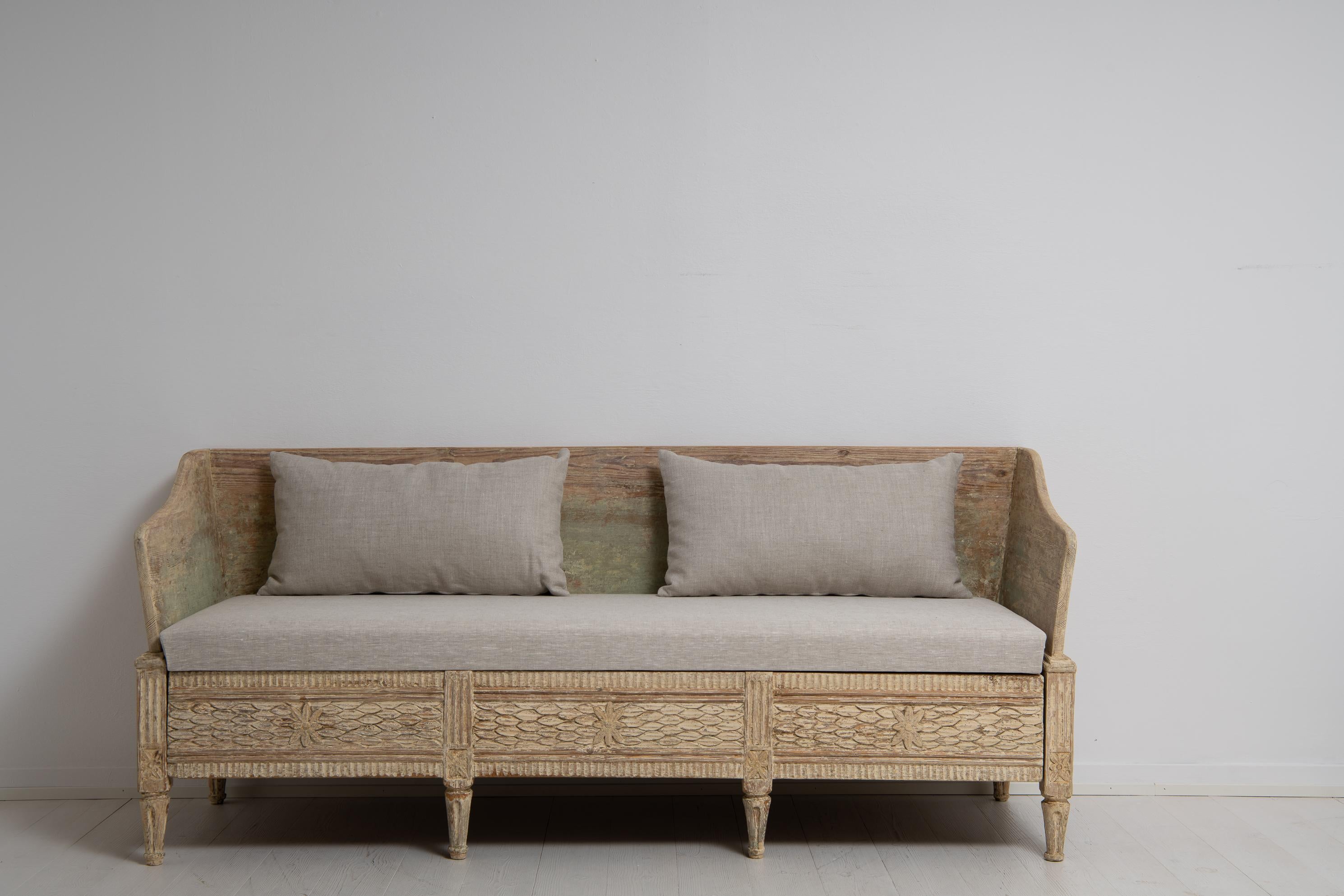 Late 18th Century Swedish Gustavian Unusual Pine Sofa 1