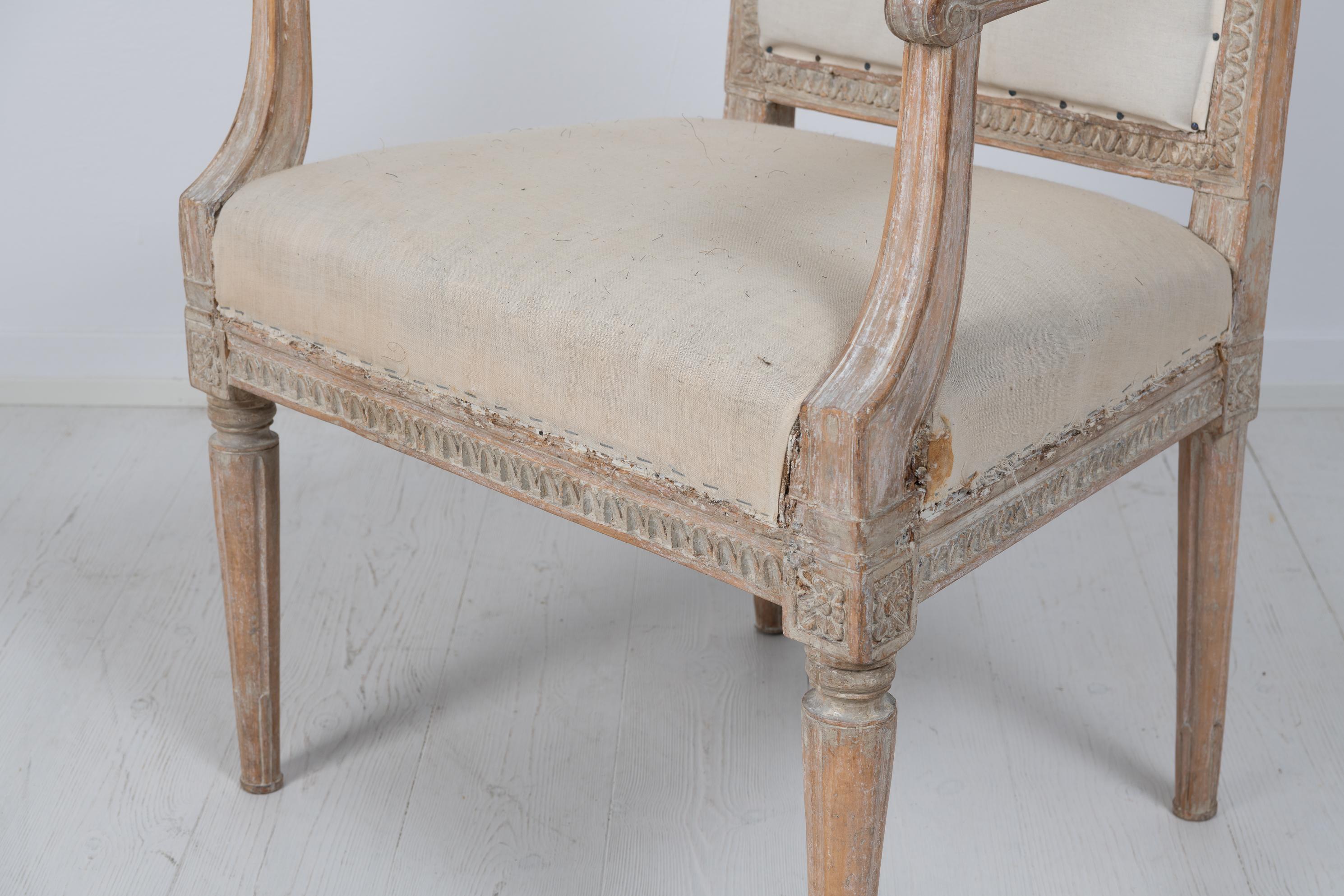 Late 18th Century Swedish Gustavian Upholstered Armchair 4