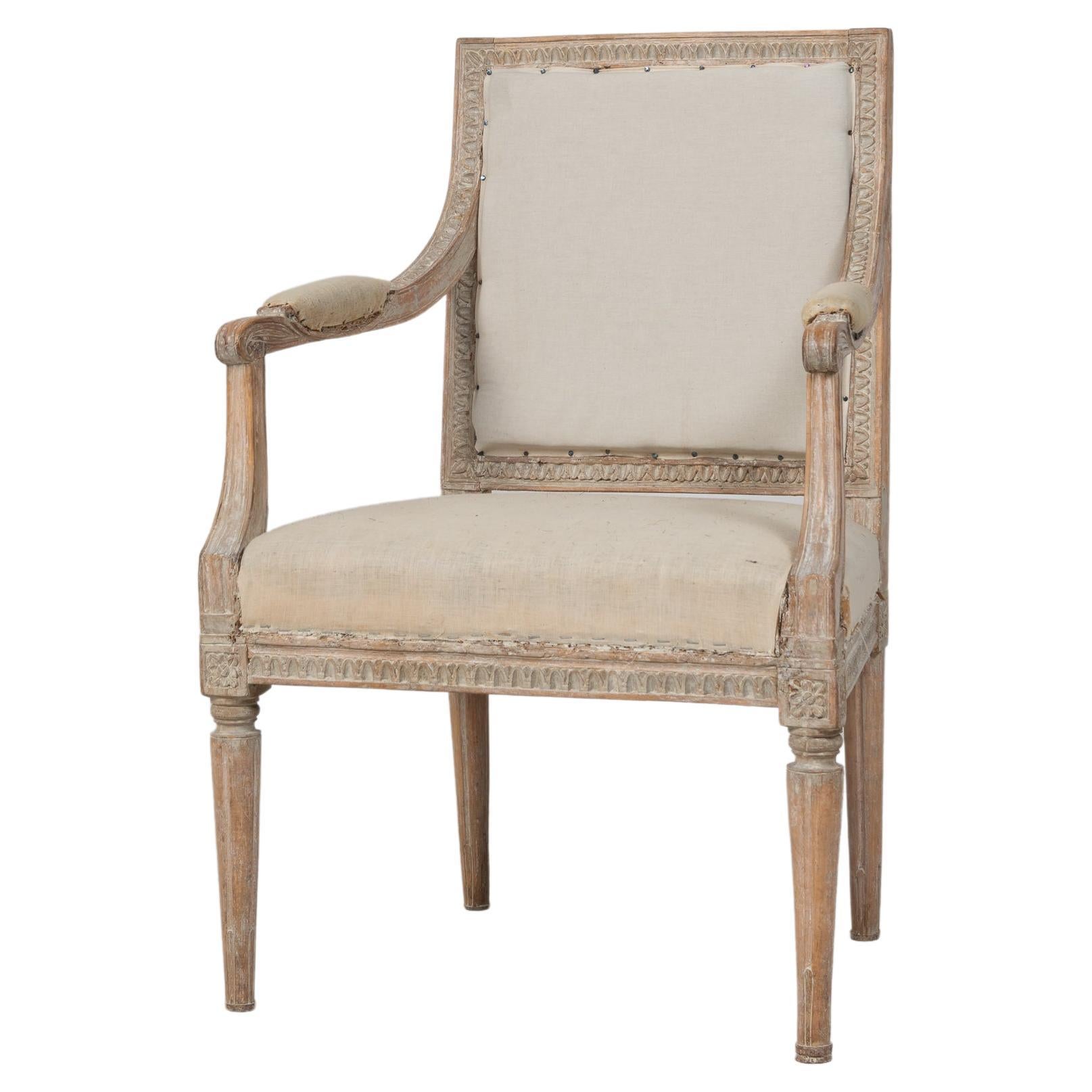 Late 18th Century Swedish Gustavian Upholstered Armchair