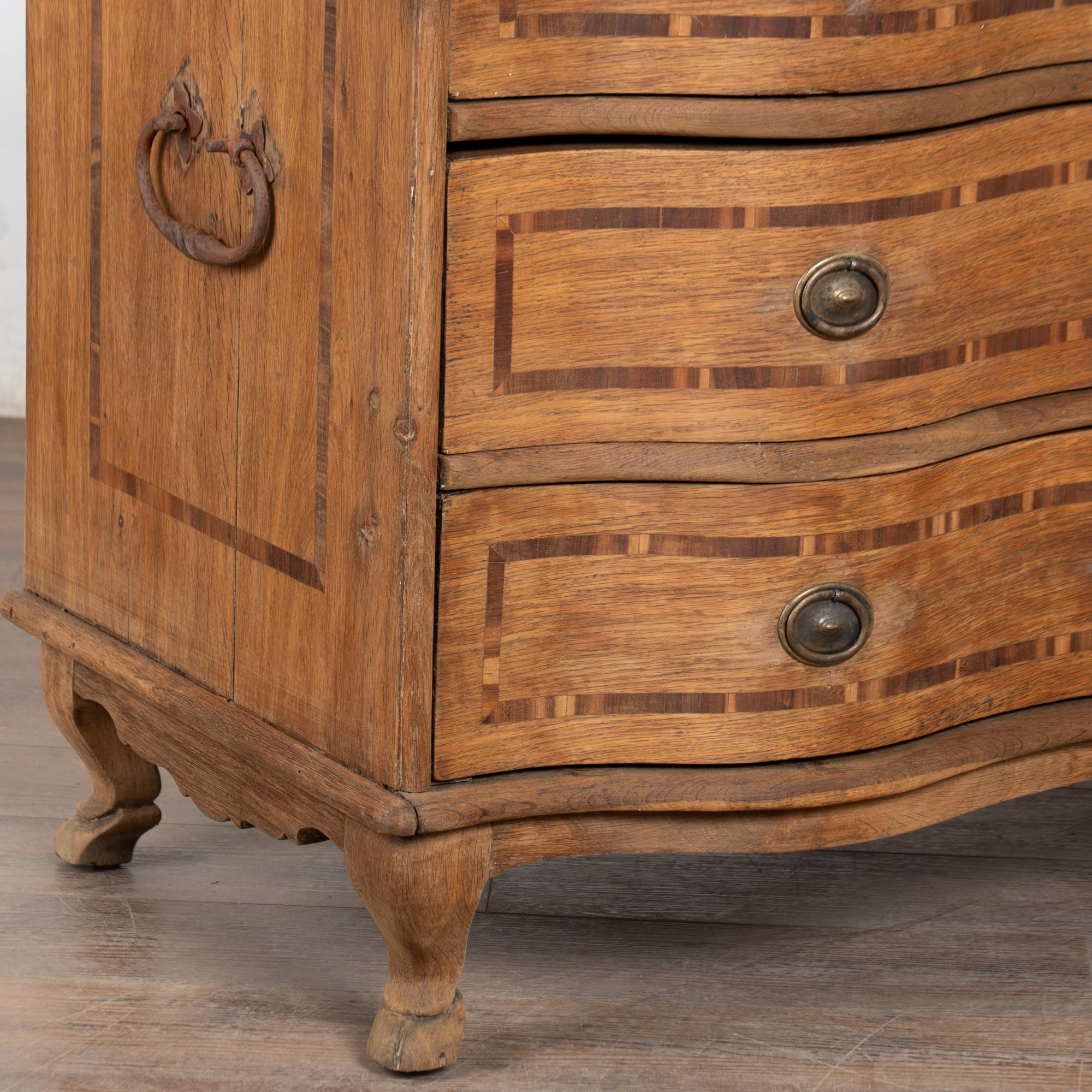 Late 18th Century Swedish Inlaid Oak Commode Chest of Three Drawers For Sale 6