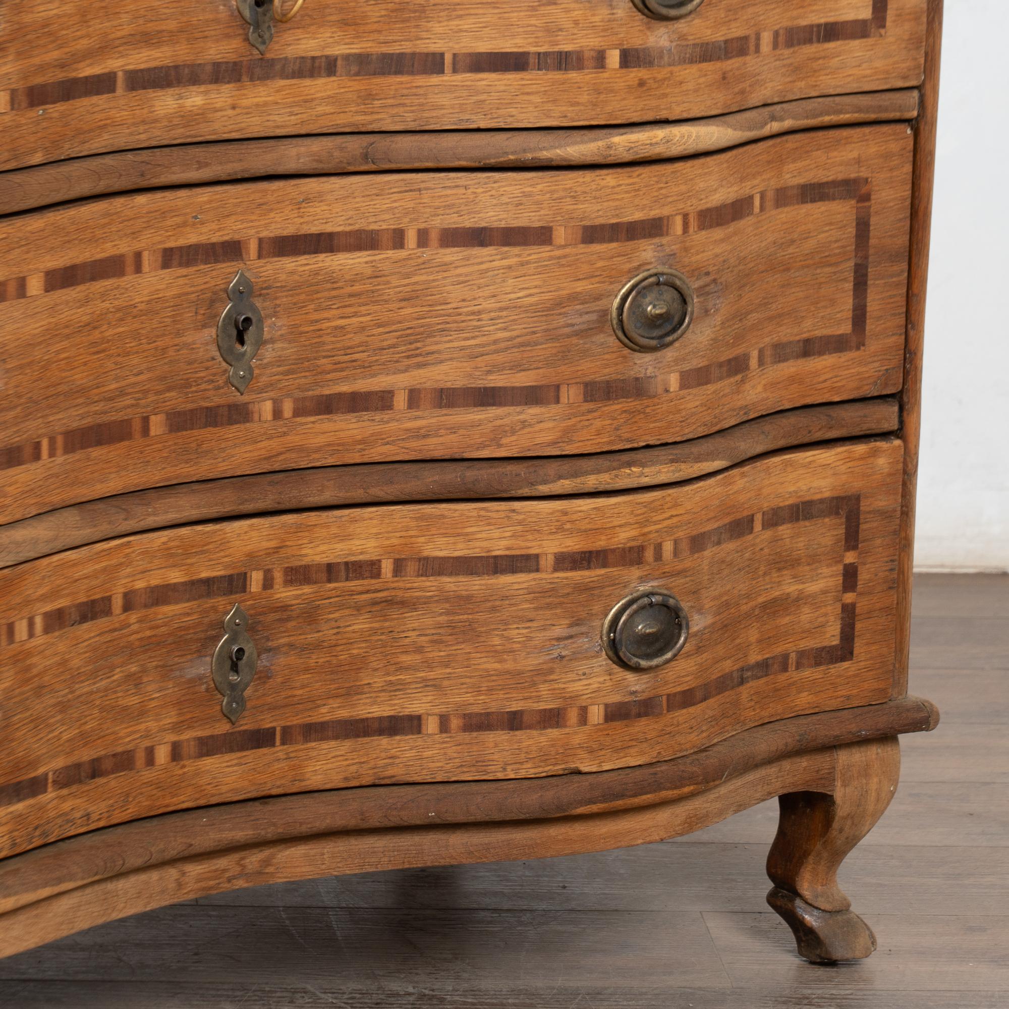 Late 18th Century Swedish Inlaid Oak Commode Chest of Three Drawers For Sale 7